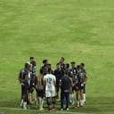 Jugadores del Atlético FC, equipo de la segunda división del fútbol profesional colombiano