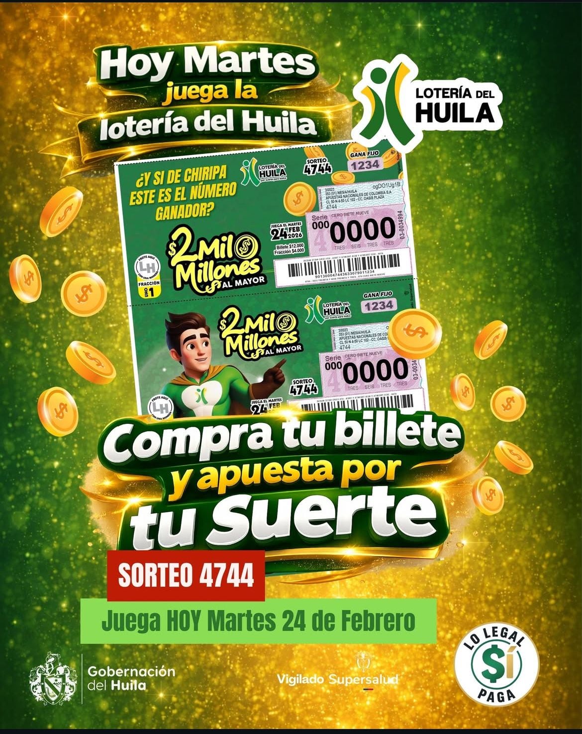 Este es el resultado del más reciente sorteo de la Lotería del Huila - Instagram (@loteriahuila)