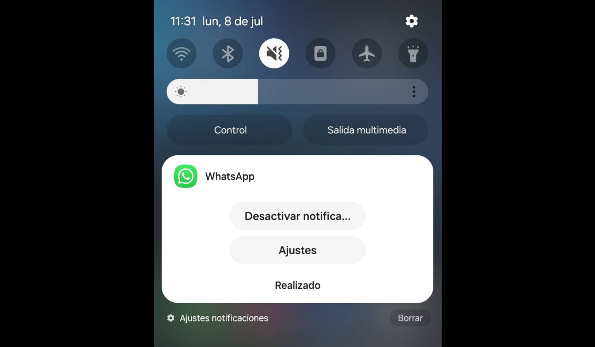 Ajustes notificaciones de WhatsApp