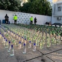 Licor adulterado decomisado por la Policía en Barranquilla.