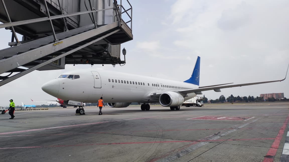 Este fue el avión en el que llegó el exjefe paramilitar.