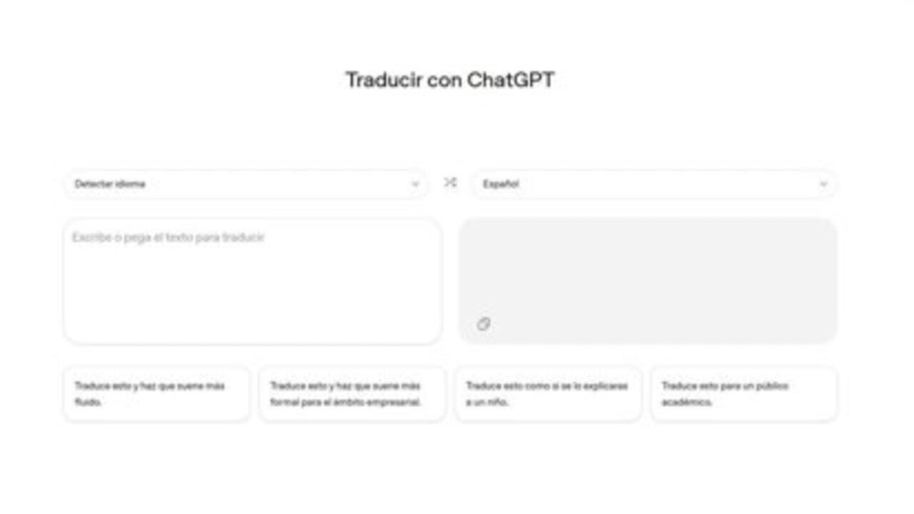 La nueva herramienta de OpenAI ChatGPT Translate.