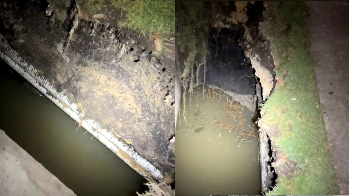 Este fenómeno generó un socavón en una de las principales vías de acceso al municipio