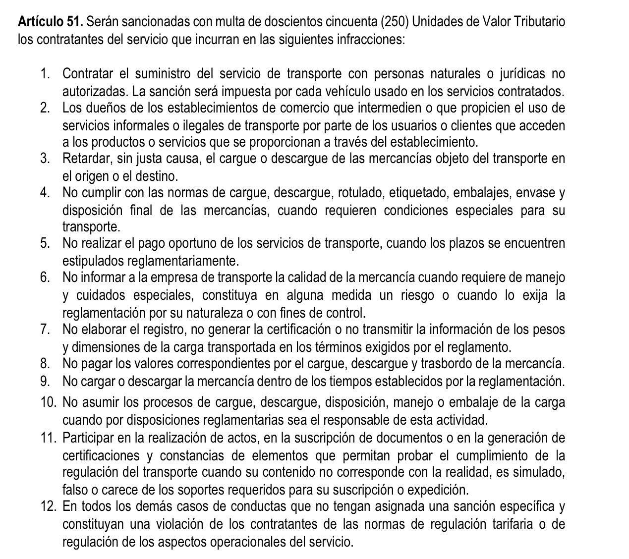 Fragmento del borrador del proyecto de ley sobre la regulación de las plataformas de transporte.