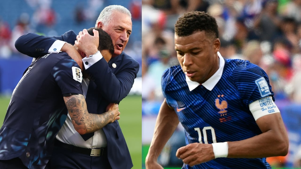 Gustavo Alfaro y Kylian Mbappé.