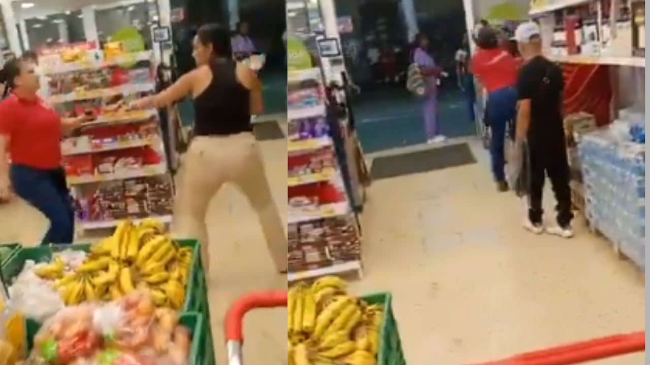 De acuerdo con lo que se observa en las imágenes, la trabajadora de D1 golpeó a la mujer en medio de la confrontación.
