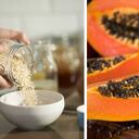 La papaya está compuesto en un 85 % de agua, por su parte la avena es rica en fibra. Foto: Getty Images. Montaje SEMANA.