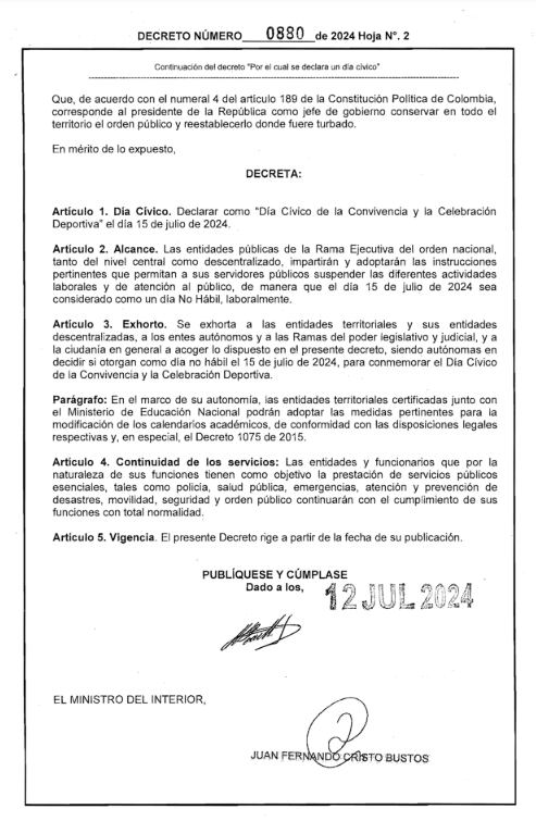 Decreto día cívico