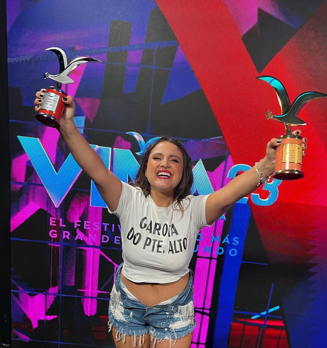 Pamela Leiva, humorista chilena ganadora de dos premios en Viña 2023.