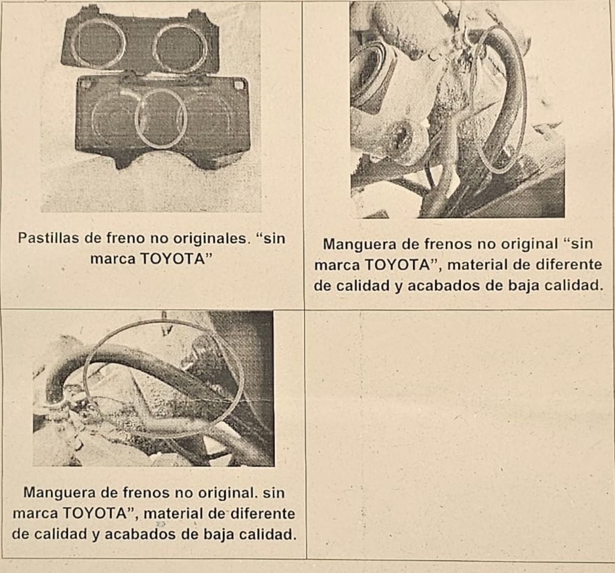 Este es el informe de la revisión del vehículo de Sandra Ortiz que se quedó sin frenos.