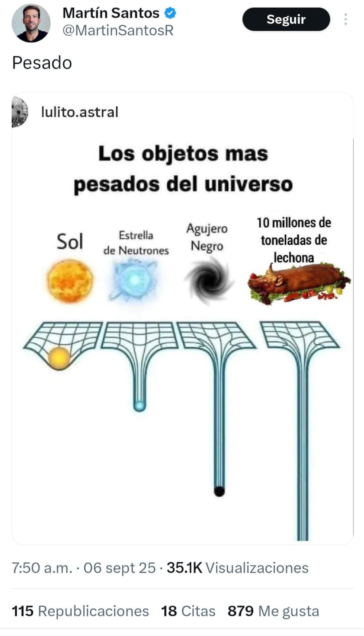 La imagen publicada por Martín Santos.