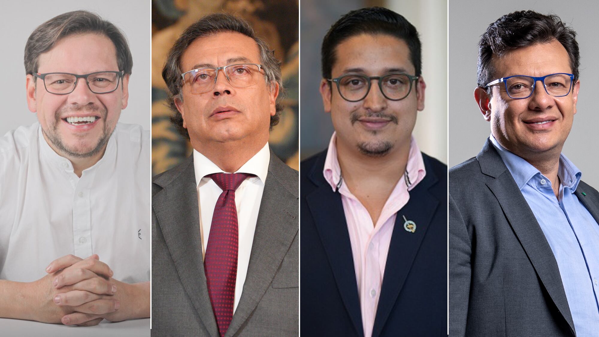 Diego Cancino, Gustavo Petro, Andrés Hernández y Hollman Morris