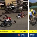 Egan Bernal cayó en la etapa 4 del Tour de Dinamarca 2022.