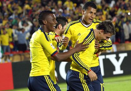 Didier Moreno, Jeison Murillo y Santiago Arias.