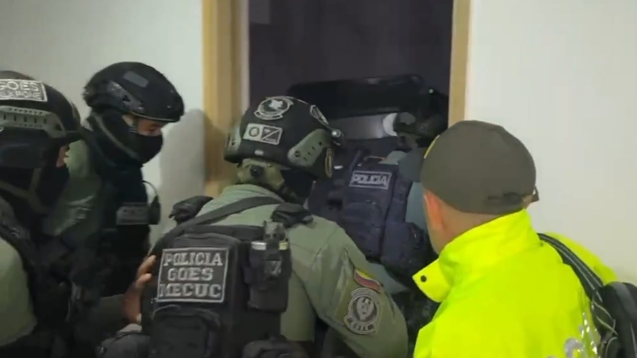 Policía Nacional en medio de un operativo.