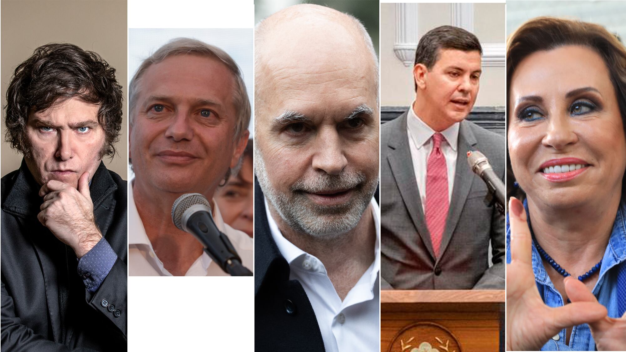 Javier Milei, Horacio Rodriguez, Santiago Peña, José Antonio Kast y Sandra Torres