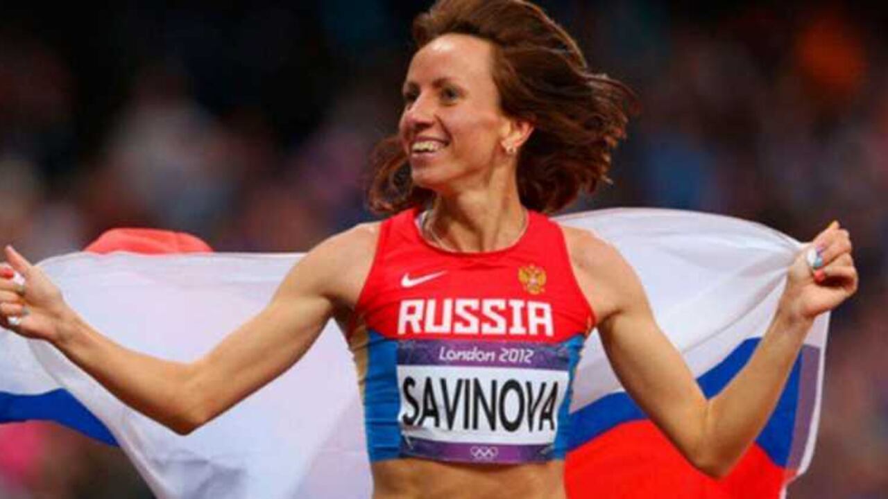 La campeona olímpica de 800 metros, María Savinova, está entre los cinco atletas rusos acusados de dopaje durante los juegos olíipicos de Londres en 2012.