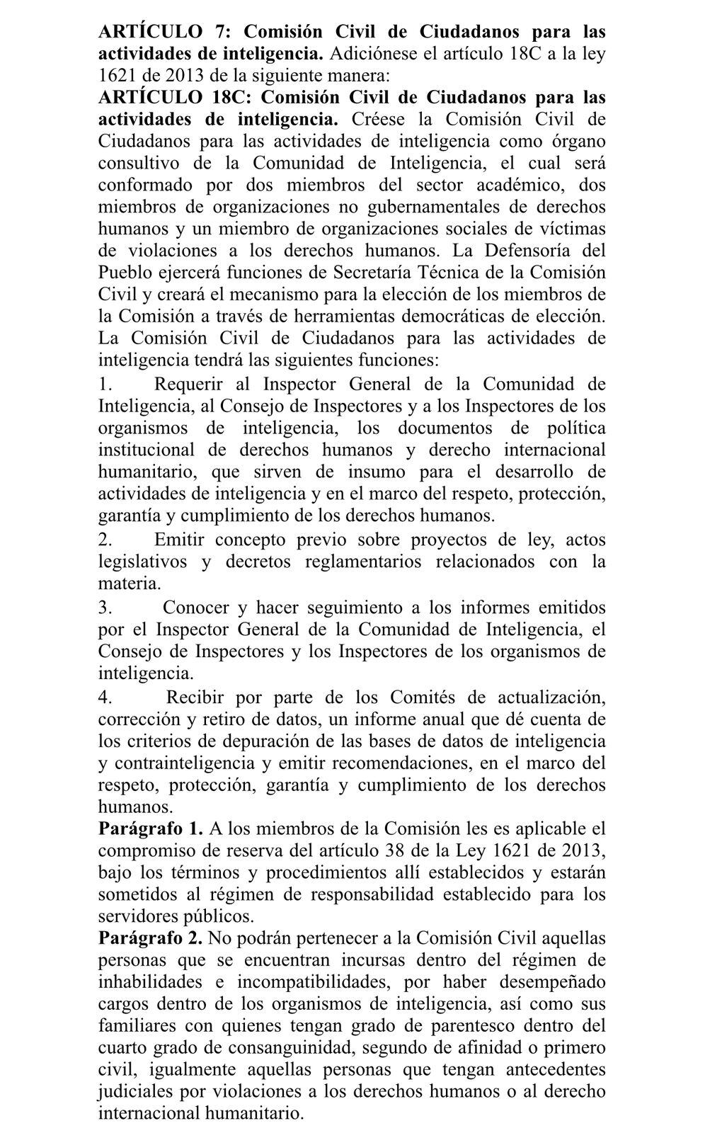 proyecto de ley estatutaria 236 de 2023