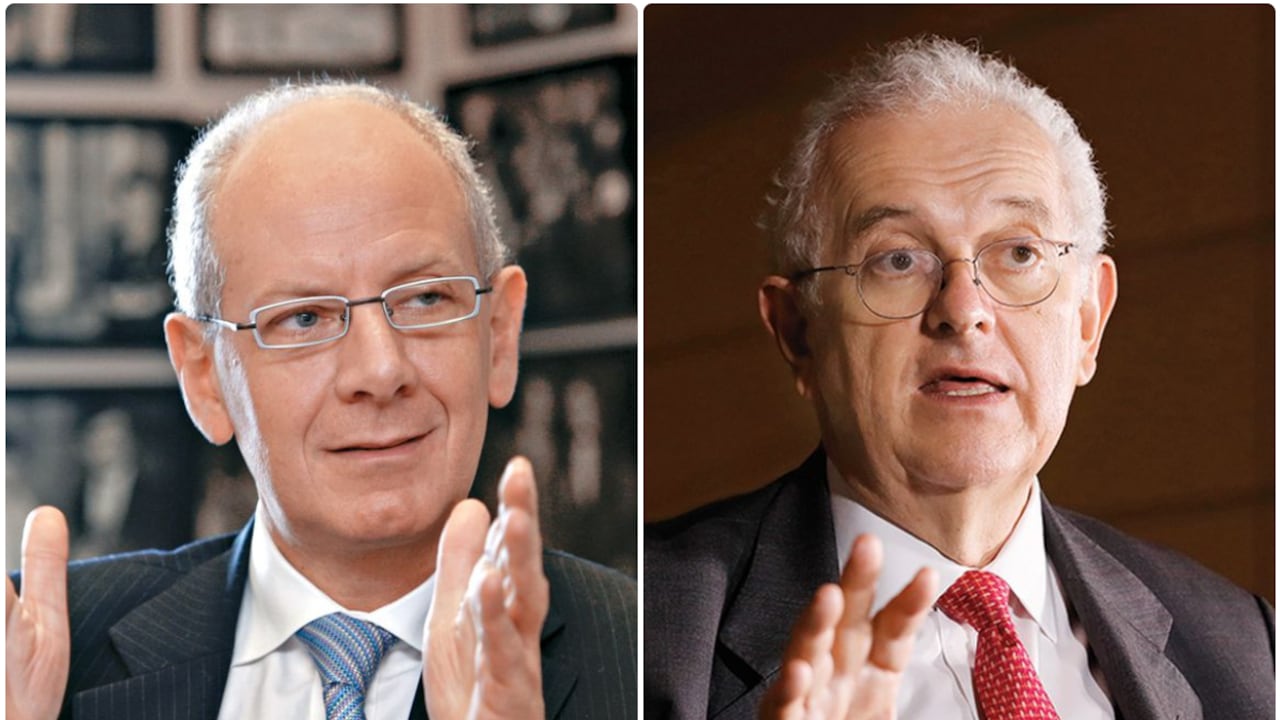 El periodista Felipe Zuleta y el ministro de Hacienda, José Antonio Ocampo.