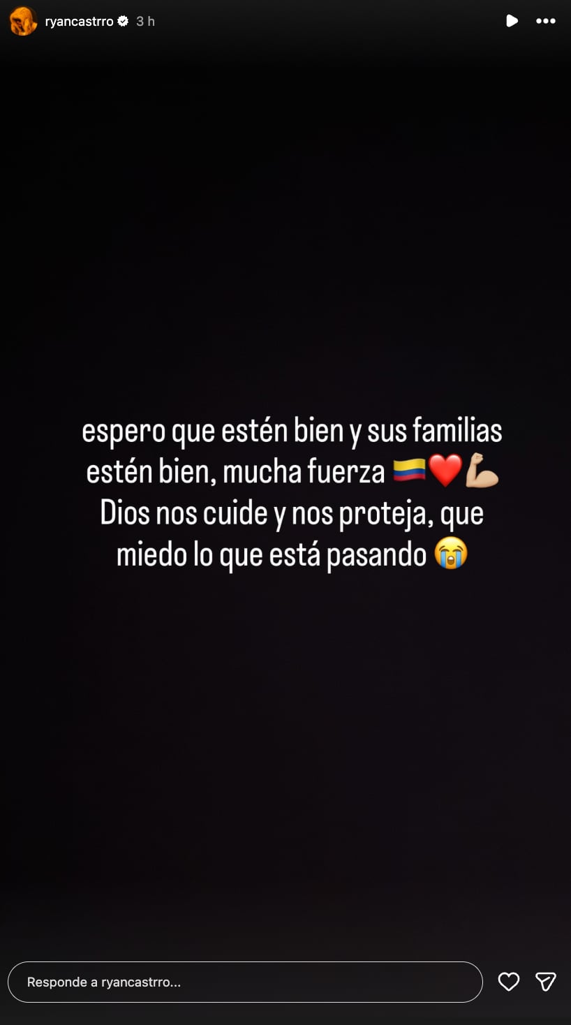 Ryan Castro envía mensaje por terremoto en Colombia.