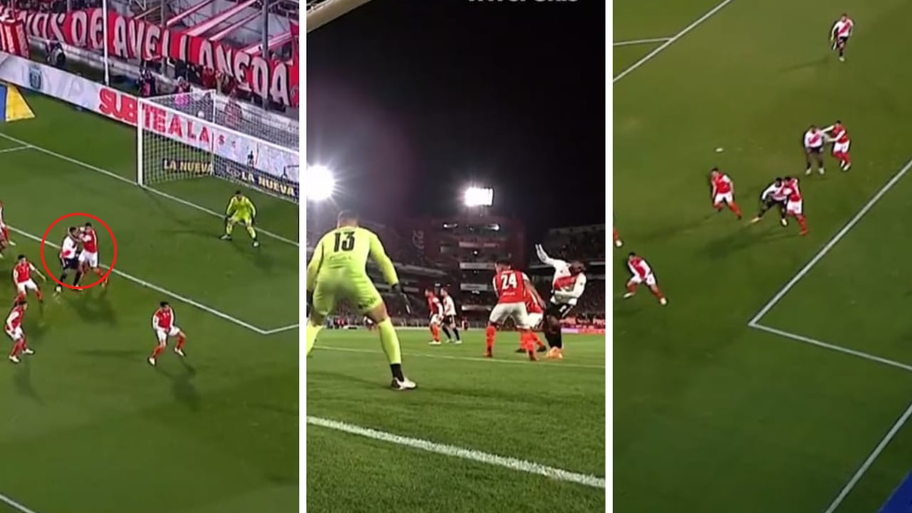 Miguel Borja disputó 30 minutos con River Plate ante Independiente