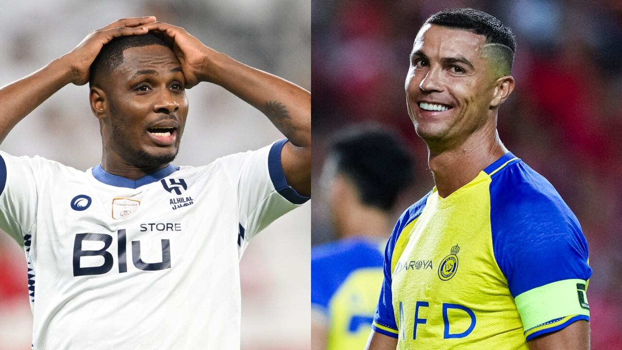 Odion, jugador de Al Hilal y Cristiano, jugador de Al Nassr