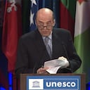 Canciller Álvaro Leyva en su intervención en la Unesco en París