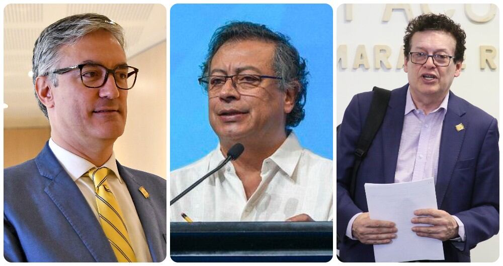 Christian Garcés, Gustavo Petro y Alirio Uribe.