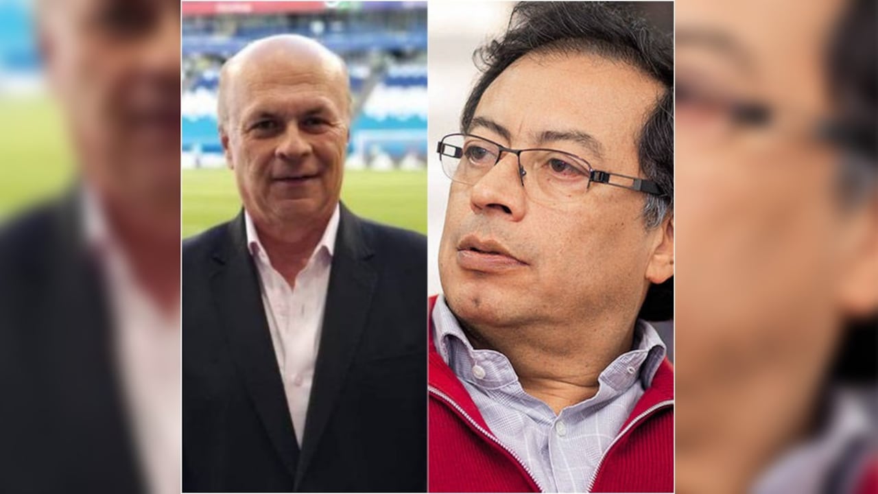 El comentarista deportivo Carlos Antonio Vélez y el senador Gustavo Petro