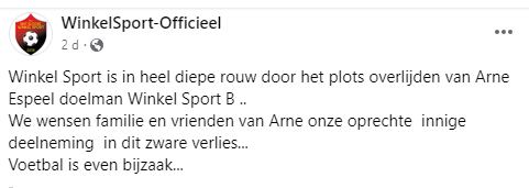 Comunicado Winkel Sport. Foto: Captura pantalla Facebook Winkel Sport.