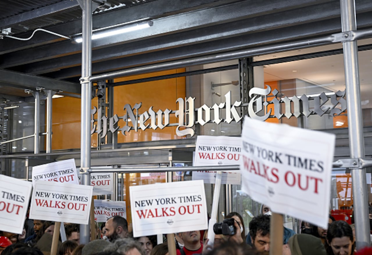 Huelga de trabajadores de 'The New York Times', el 8 de diciembre de 2022.