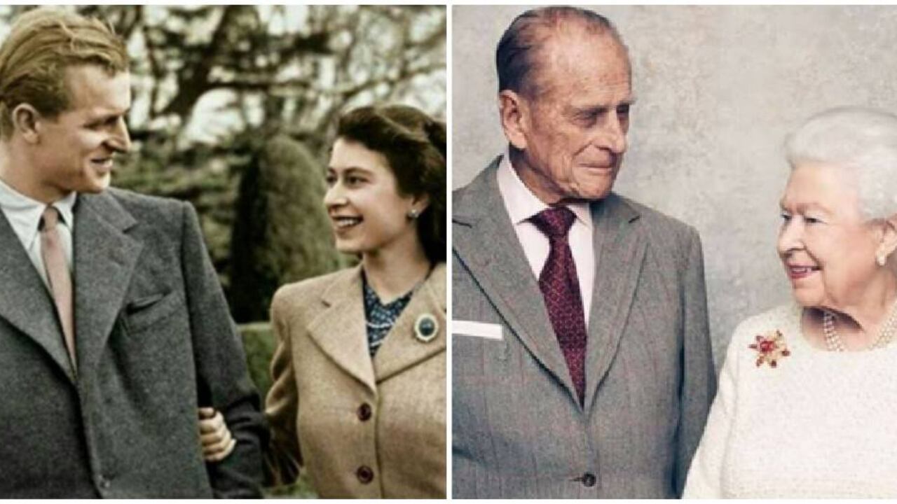 La reina Isabel II y Felipe de Edimgurbo. Antes y ahora.