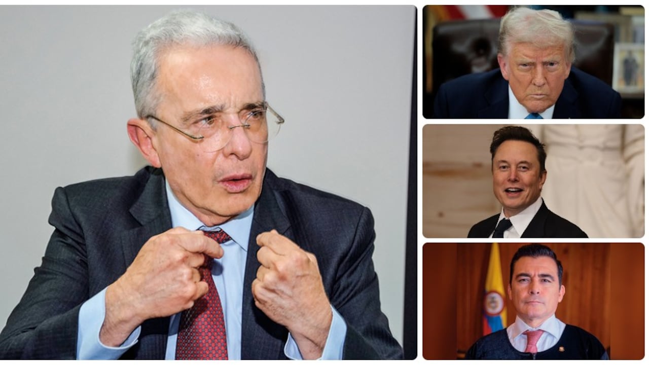 Álvaro Uribe, Donald Trump, Elon Musk, César Reyes.