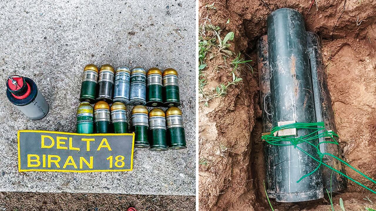 Estos son algunos de los elementos explosivos hallados en Arauca, donde hay una sangrienta guerra entre grupos armados residuales y el ELN.