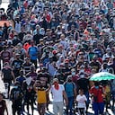 Una carabana de migrantes se dirige al norte al salir de Tapachula, México, sábado, 4 de septiembre de 2021. Foto de AP / Marco Ugarte