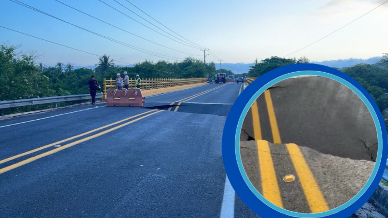 Un enorme cráter obliga al cierre total de la Vía al Mar entre Barranquilla y Cartagena.