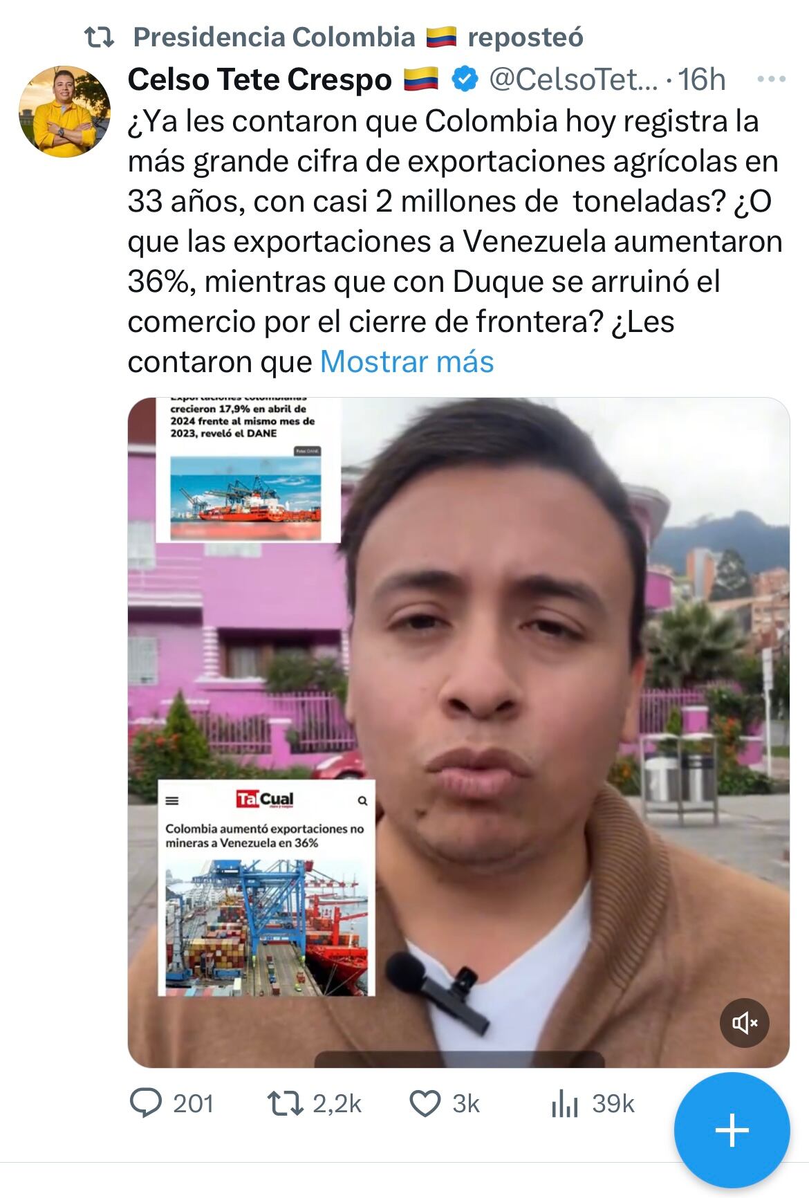 Presidencia replicó polémico mensaje de "activista político"