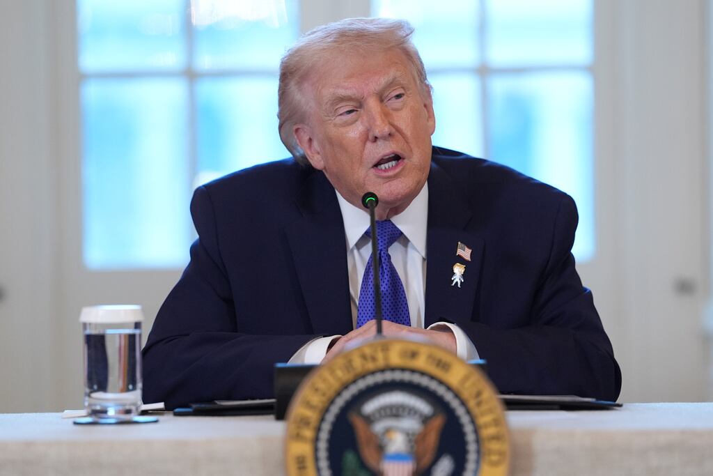 162
El presidente Donald Trump habla durante una reunión con ejecutivos petroleros en la Sala Este de la Casa Blanca, el viernes 9 de enero de 2026, en Washington. (Foto AP/Evan Vucci)