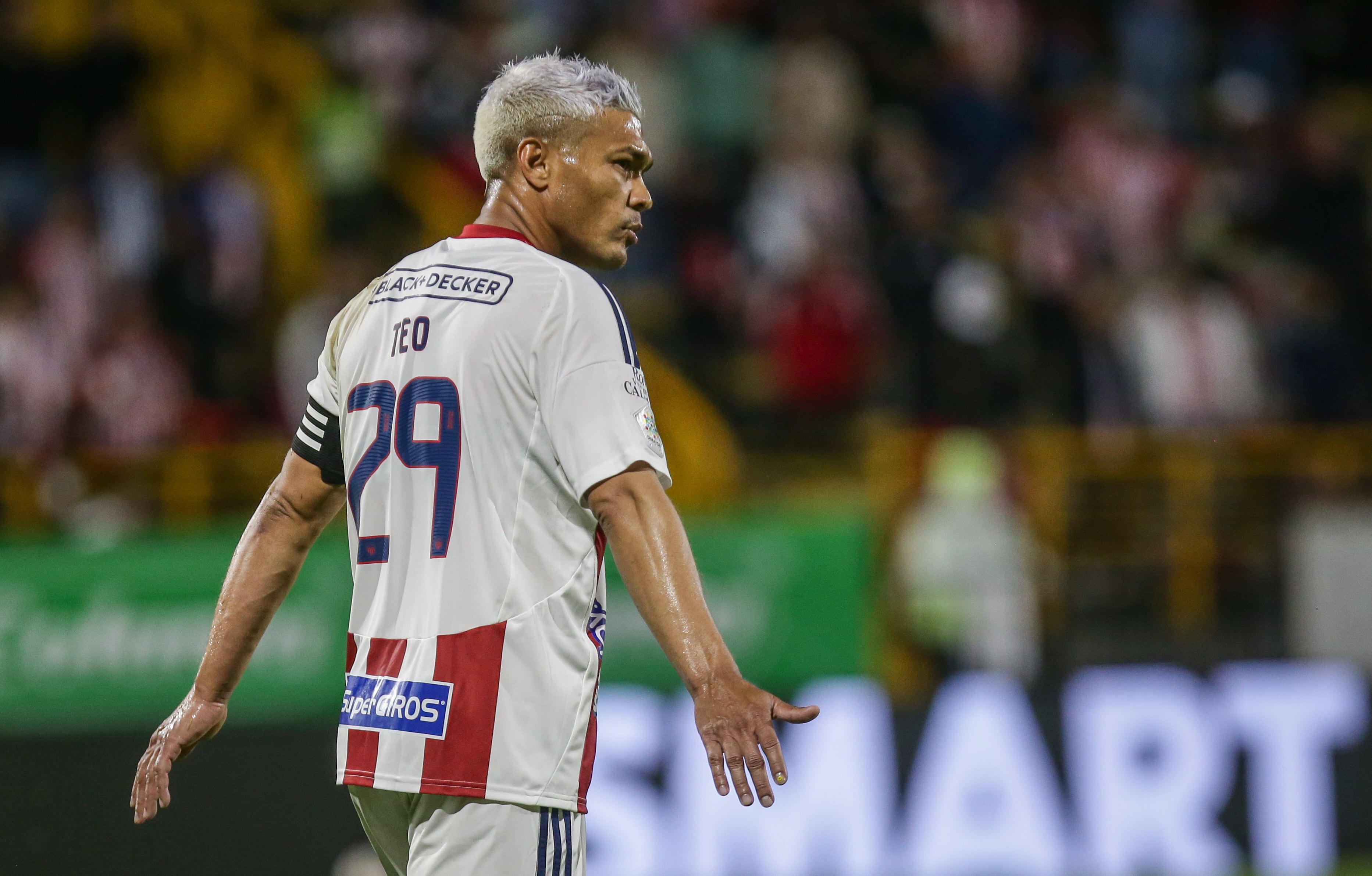 Bogotá. Marzo 31 de 2025.La Equidad enfrenta a Junior, por encuentro válido de la Liga BetPlay I 2025 de la fecha 11, en el estadio Metropolitano de Techo. En la foto: Teofilo Gutierrez. (Colprensa - Catalina Olaya).
