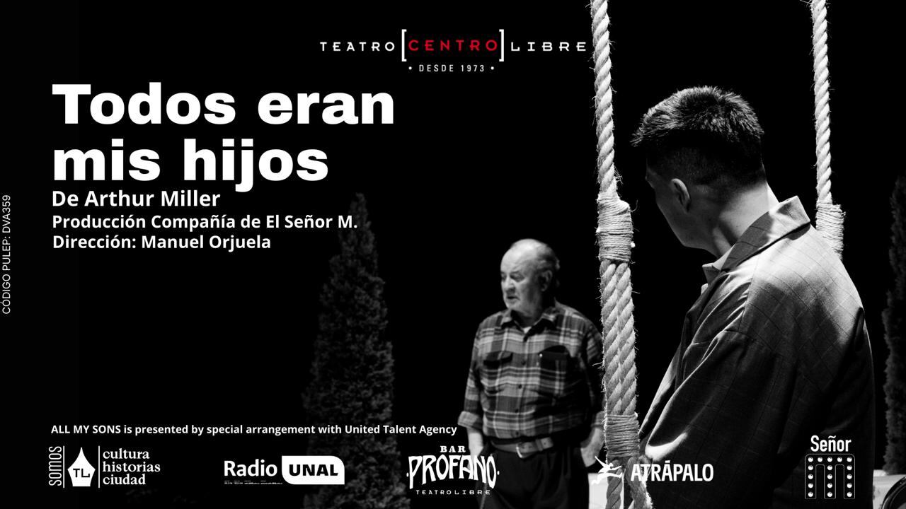 La puesta en escena de 'Todos eran mis hijos' de Arthur Miller dirigida por Manuel Orjuela, está basada en el contexto colombiano de finales del siglo XX, marcado por la violencia política y la lucha contra el narcotráfico y la corrupción. Foto: Miltón César / cortesía Teatro Libre