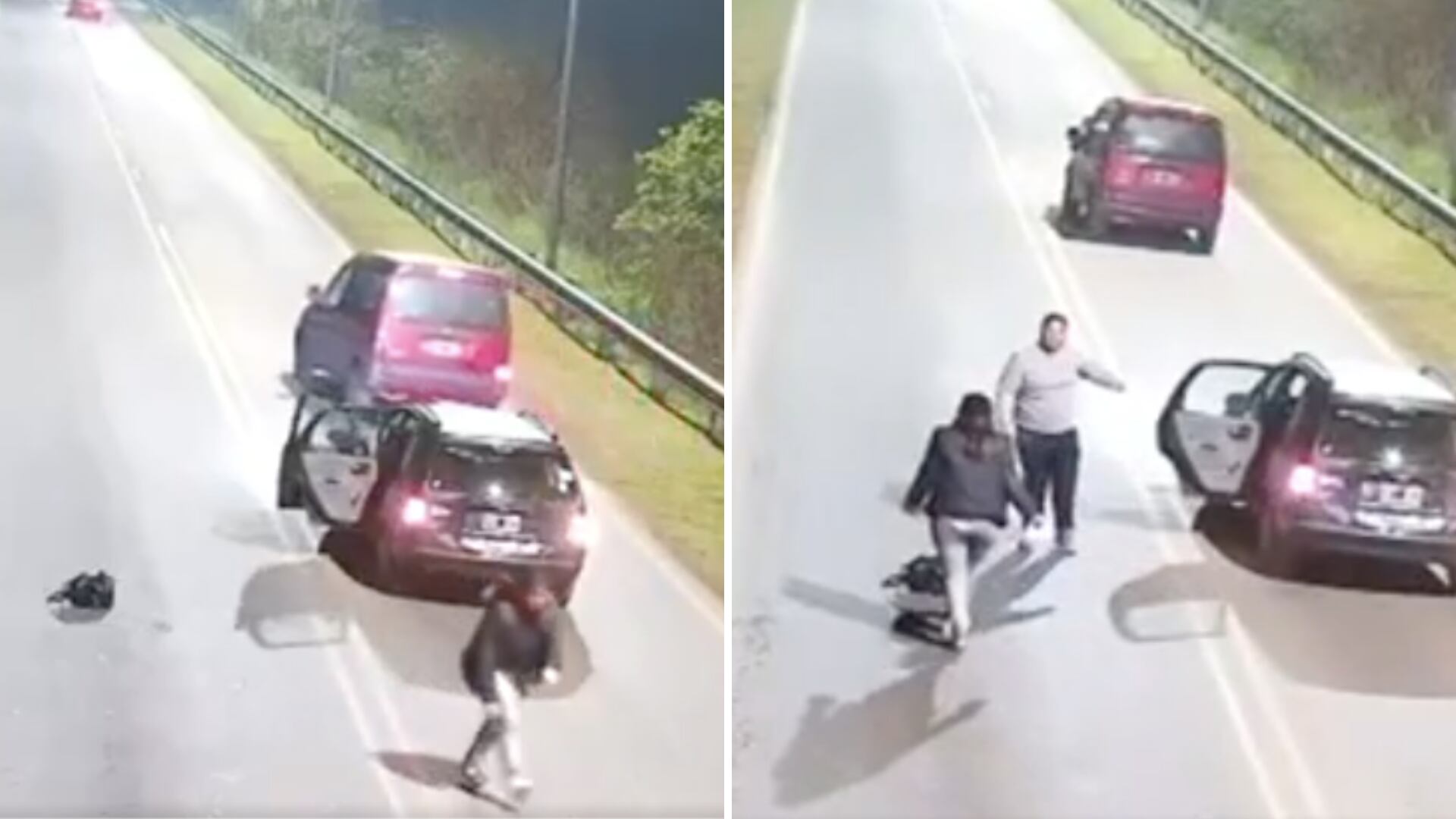 Mujer se lanzó de carro en Argentina