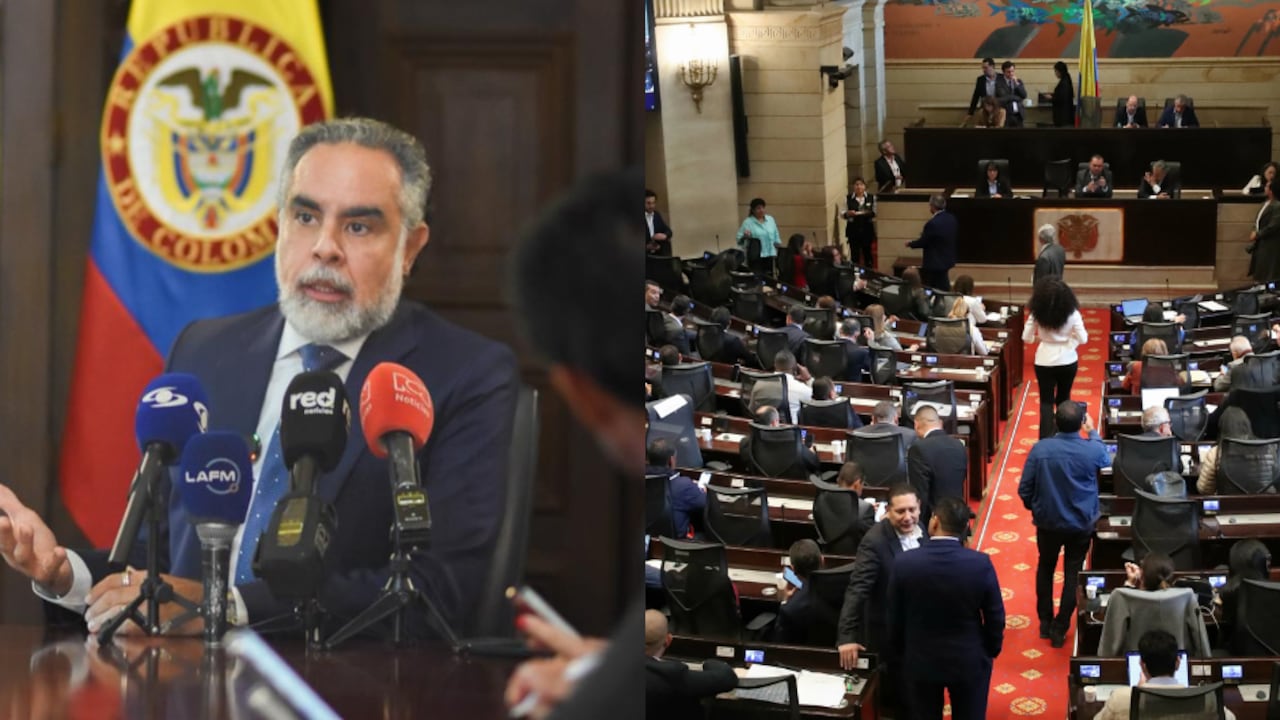 Ministro del Interior, Armando Benedetti; y Congreso de la República este 9 de diciembre en el hundimiento de la reforma tributaria del Gobierno Petro.