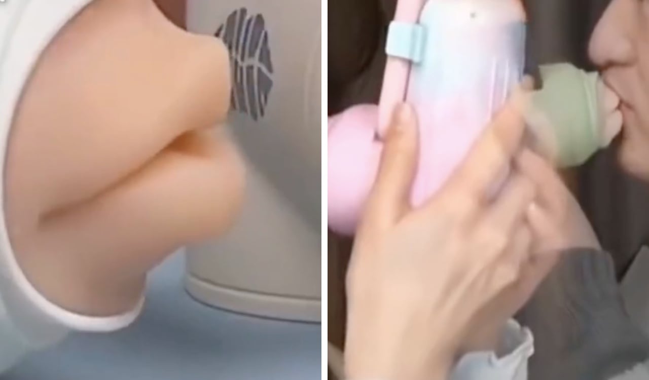 Así luce el aparato con el que se pueden dar besos a larga distancia.