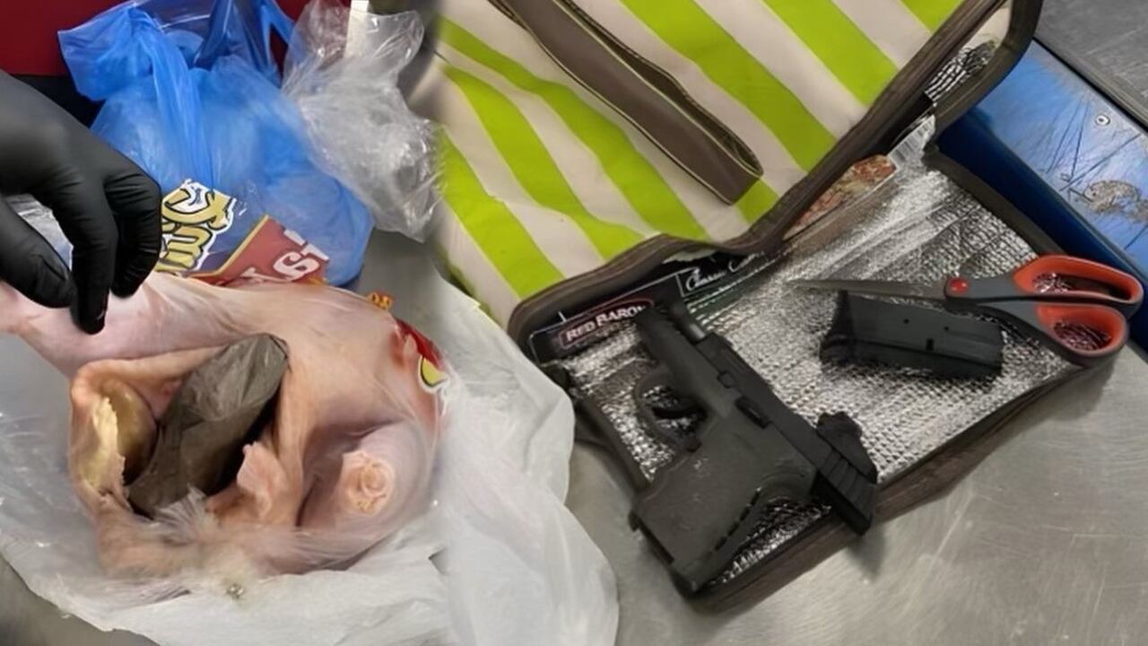 Estados Unidos: mujer intentó camuflar un arma dentro de una gallina muerta que transportaba en su equipaje.