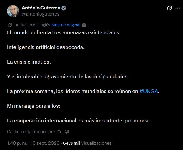 Tres problemas de alcance global quedaron bajo la lupa del secretario general de la ONU.