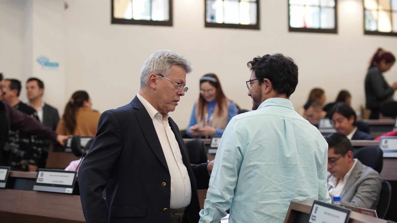 Concejal Juan David Quintero y gerente de la Empresa Metro, Leónidas Narváez