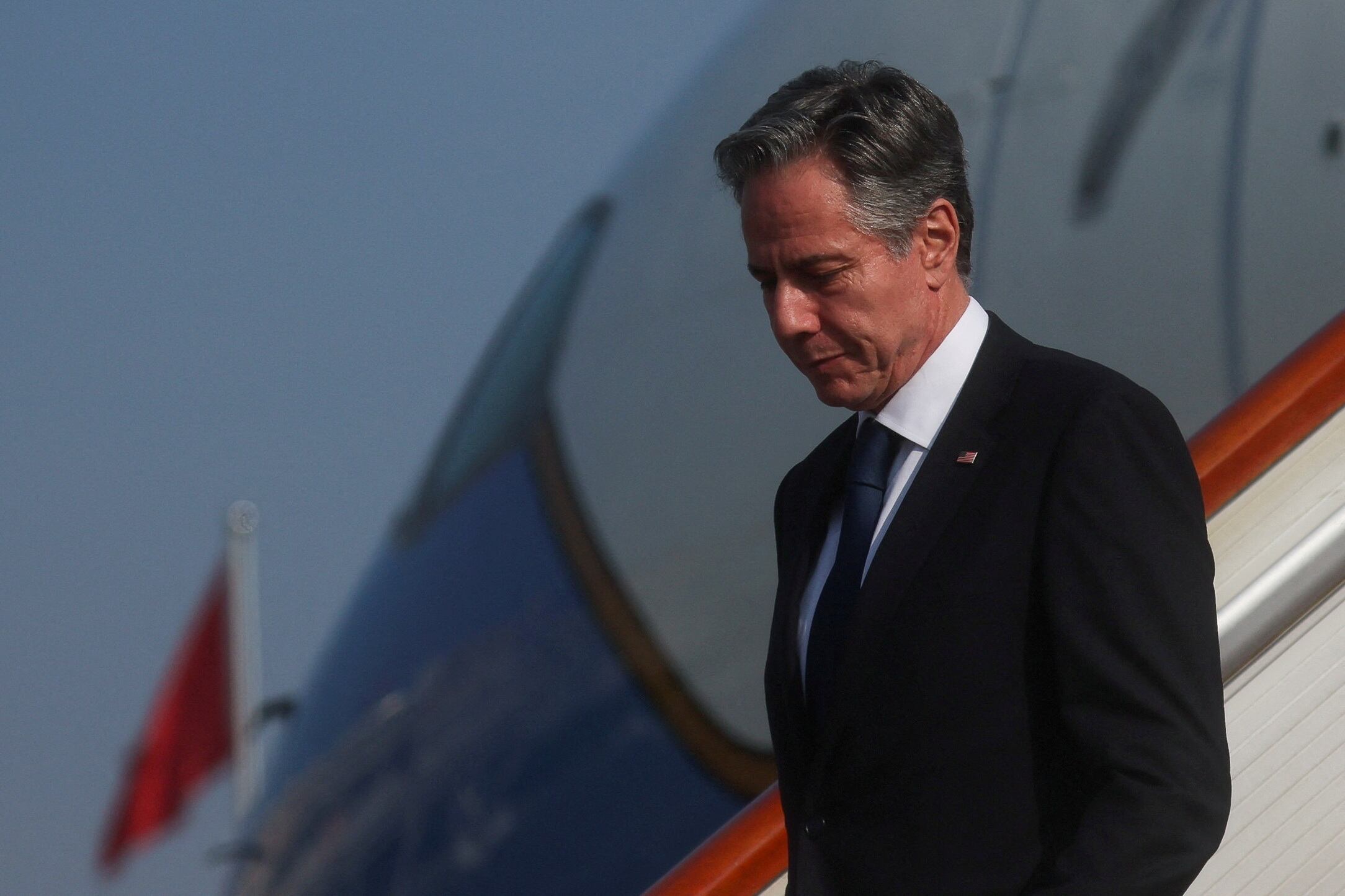 El Secretario de Estado de los Estados Unidos, Antony Blinken, llega a Beijing, China, el 18 de junio de 2023.