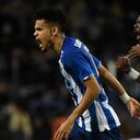 FC Porto's Colombian midfielder Luis Diaz celebrates after scoring a goal during the Portuguese league football match between FC Porto and Vitoria Guimaraes SC at the Dragao stadium in Porto on November 28, 2021.
MIGUEL RIOPA / AFP