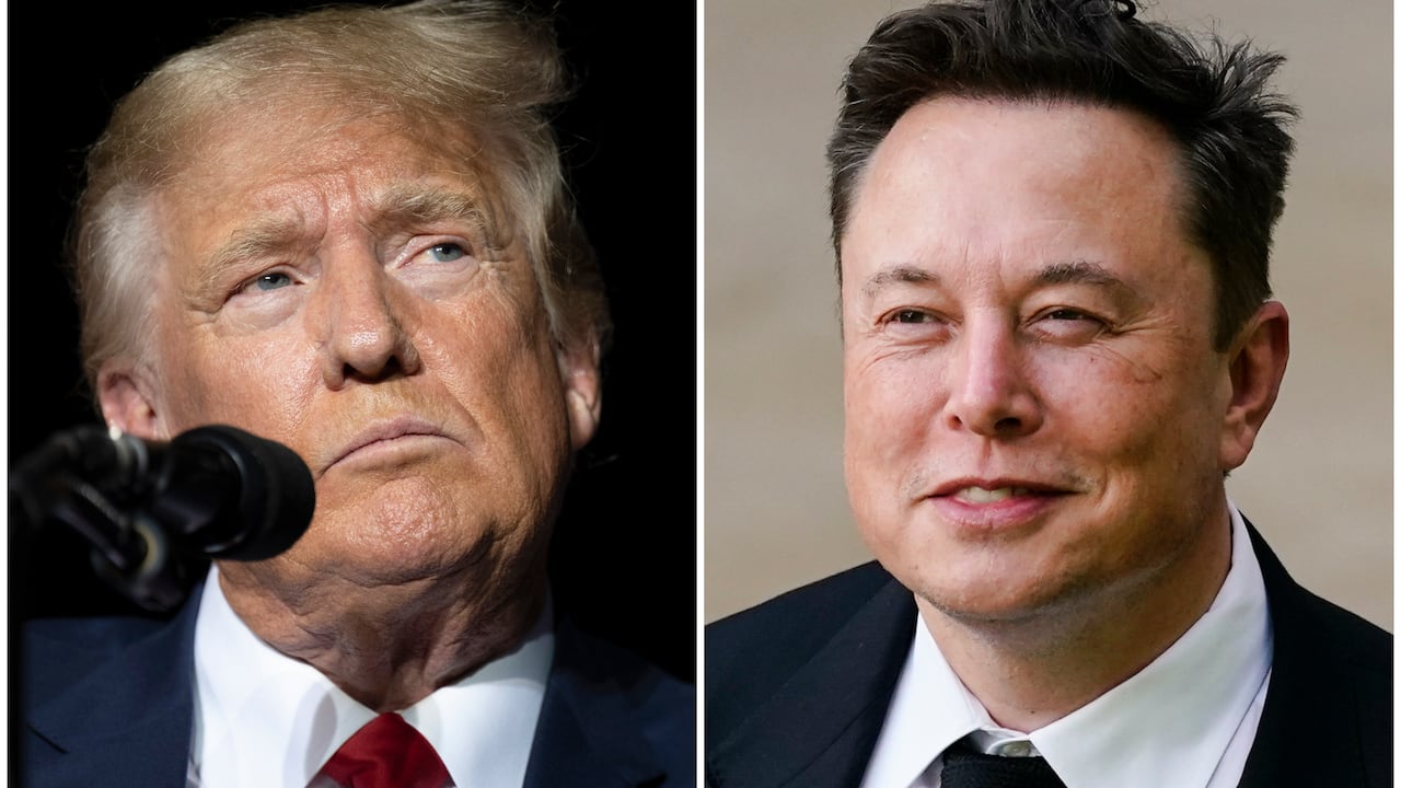 Esta combinación de fotografías muestra al presidente electo de Estados Unidos, Donald Trump, y a Elon Musk.