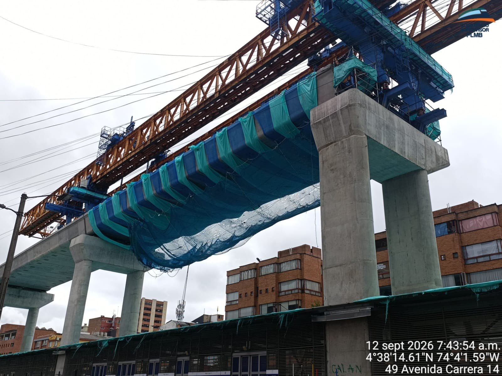 El alcalde Carlos Fernando Galán destacó que ya fueron armados 18 kilómetros de viaducto de la Línea 1 del Metro de Bogotá, tras la instalación de un nuevo vano.